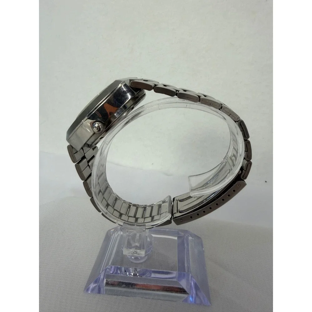 Vintage Gruen Precision LCQ Digital Watch Stainless 7410584 For Parts Repair